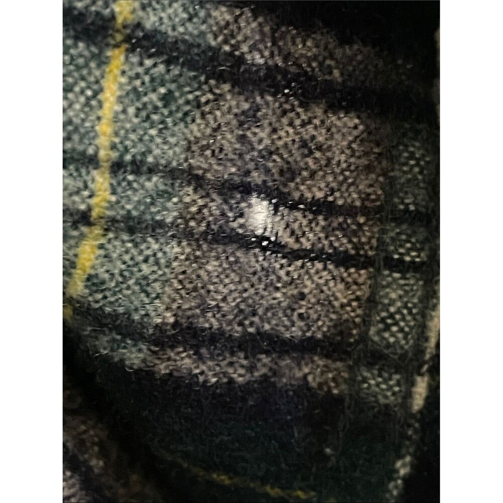 Vintage 70s Pendleton Wool Shirt Mens M Campbell Dress Tartan Plaid Moth Holes - Picture 13 of 15